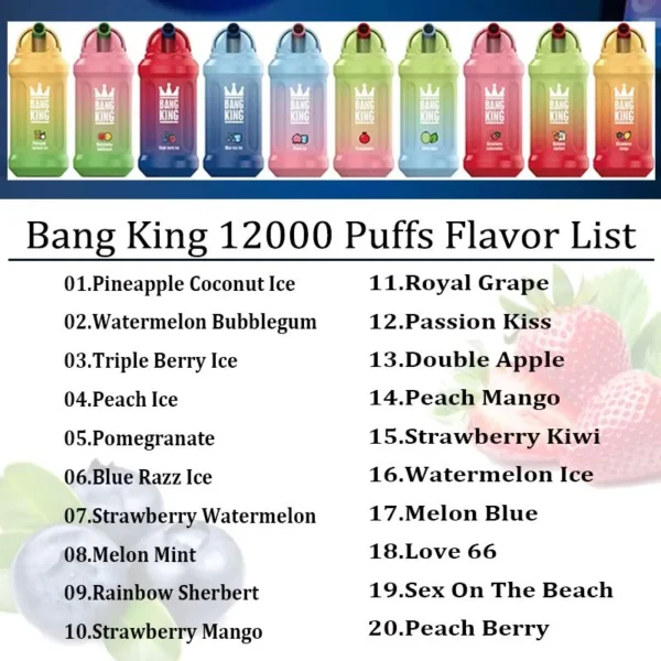 Bang King 12000 Puffs 0% 2% 3% 5% Nikotinová dobíjecí jednorázová vape velkoobchod – HoldVape – 2