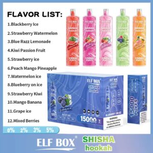ELF BOX LS15000 Puff Shisha Hookah 0% 2% 5% Nicotine Vape jetable rechargeable en gros - HoldVape - 16