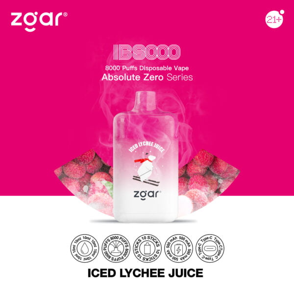 ZGAR ICE BOX 8000 Puffs 2% Nikotin Újratölthető Eldobható Vape Nagyker - HoldVape - 8