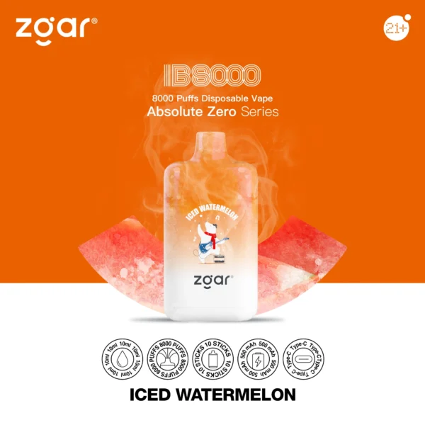 ZGAR ICE BOX 8000 Puffs 2% Nikotin Újratölthető Eldobható Vape Nagyker - HoldVape - 11