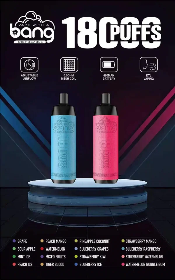 Bang Crown Bar 18000 Puffs 0% 2% 3% 5% Alacsony nikotin tartalmú újratölthető Vapes Pen Tömeges vásárlás Nagyker - HoldVape - 1