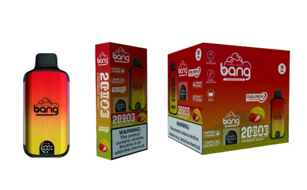 Bang Vape 20000 Puffs Dual Mesh 0% 2% 3% 5% Display LED com baixo teor de nicotina Recarregável em massa Compre Caneta Vape Descartável no atacado - HoldVape - 6