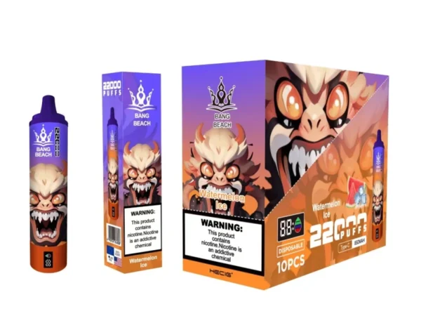 Bang Beach 22000 Puffs 0% 2% 3% 5% Alacsony nikotintartalmú újratölthető tömeges vásárlás Eldobható Vape Pen nagykereskedés - HoldVape - 2