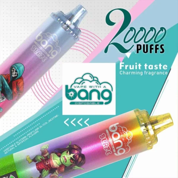 Bang Blaze 20000 Puffs 0% 2% 3% 5% Dobíjecí jednorázové vapes Pen s nízkým obsahem nikotinu Hromadně Koupit velkoobchod – HoldVape – 1