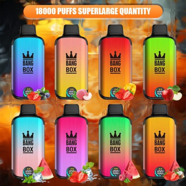 Bang Box 18000 Puffs Écran d'affichage LED 0% 2% 3% 5% Faible teneur en nicotine en vrac Acheter un stylo vape jetable rechargeable en gros - HoldVape - 1