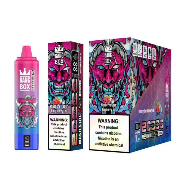 Bang Box 20000 Puffs 0% 2% 3% 5% Dobíjecí jednorázové pero s nízkým obsahem nikotinu ve velkém Koupit velkoobchodní prodej jednorázového pera – HoldVape – 7