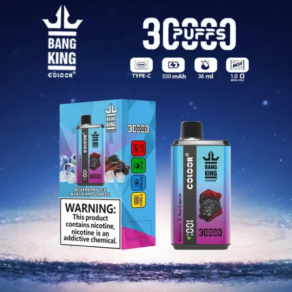 Bang King 30000 Puffs Double Saveur 0% 2% 3% 5% Stylo vapes jetables rechargeables à faible teneur en nicotine en vrac Acheter en gros - HoldVape - 12