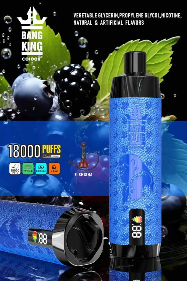 Bang King Crown Bar 18000 Puffs 0% 2% 3% 5% Alacsony nikotintartalmú újratölthető eldobható Vapes Pen Tömeges vásárlás Nagyker - HoldVape - 2