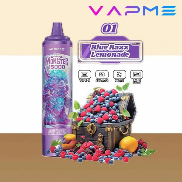 Vapme Monster 16000 Puffs 2% 5% Nikotin Újratölthető Eldobható Vapes Tömeges vásárlás Nagyker - HoldVape - 9