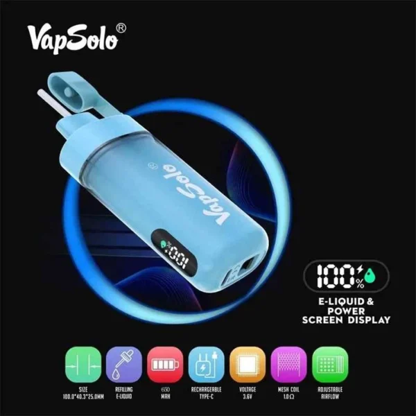 Vapsolo Tornado Pro 12000 Puffs 2% 5% Alacsony nikotintartalmú újratölthető eldobható Vapes Pen tömeges vásárlás Nagyker - HoldVape - 8