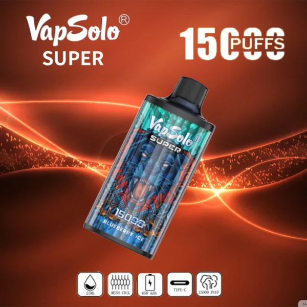 Vapsolo Super 15000 Puffs 2% 5% Baixo teor de nicotina em massa Compre caneta Vapes descartável recarregável no atacado - HoldVape - 13