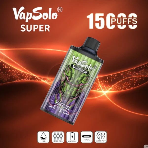 Vapsolo Super 15000 Puffs 2% 5% Baixo teor de nicotina em massa Compre caneta Vapes descartável recarregável no atacado - HoldVape - 14