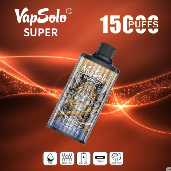 Vapsolo Super 15000 Puffs 2% 5% Baixo teor de nicotina em massa Compre caneta Vapes descartável recarregável no atacado - HoldVape - 15