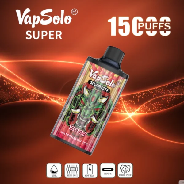 Vapsolo Super 15000 Puffs 2% 5% Baixo teor de nicotina em massa Compre caneta Vapes descartável recarregável no atacado - HoldVape - 5
