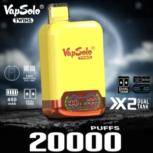 VapSolo Twins 20000 Puffs 2% 5% Alacsony nikotintartalmú újratölthető eldobható Vapes Pen tömeges vásárlás Nagyker - HoldVape - 16