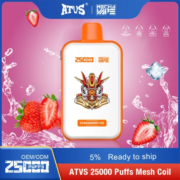 ATVS 25000 Puffs Dual Mesh 5% Alacsony nikotintartalmú Újratölthető Eldobható Vapes Pen Tömeges Vásárlás Nagyker - HoldVape - 14