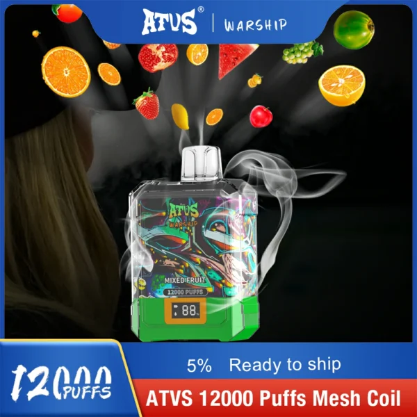 Atvs Warship 12000 Puffs 5% Baixa Nicotina Recarregável Vapes Canetas Descartáveis ​​Comprar Atacado - HoldVape - 1