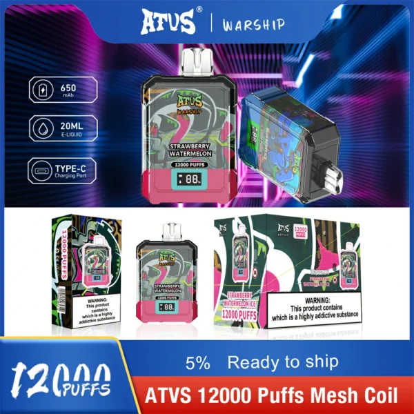 Atvs Warship 12000 Puffs 5% Baixa Nicotina Recarregável Vapes Pen Bulk Comprar Atacado - HoldVape - 3