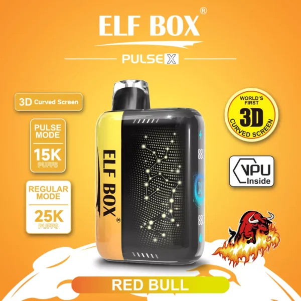 Elf Box Pulse X 25000 Puffs Dual Mesh 0% 2% 3% 5% Alacsony nikotintartalmú 3D ívelt LED képernyő Újratölthető Eldobható Vapes Pen Tömeges Vásárlás Nagyker - HoldVape - 2