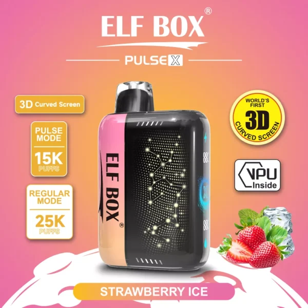 Elf Box Pulse X 25000 Puffs Dual Mesh 0% 2% 3% 5% Alacsony nikotintartalmú 3D ívelt LED képernyő Újratölthető Eldobható Vapes Pen Tömeges Vásárlás Nagyker - HoldVape - 11