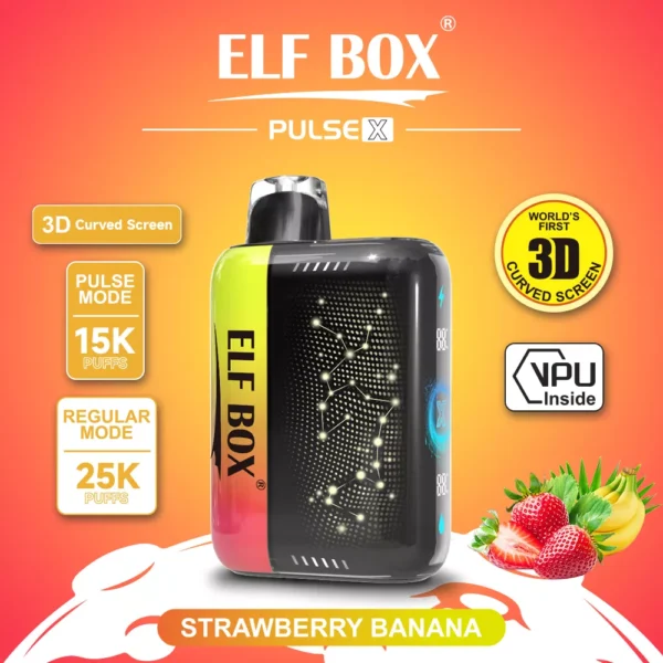 Elf Box Pulse X 25000 Puffs Dual Mesh 0% 2% 3% 5% Alacsony nikotintartalmú 3D ívelt LED képernyő Újratölthető Eldobható Vapes Pen Tömeges Vásárlás Nagyker - HoldVape - 6