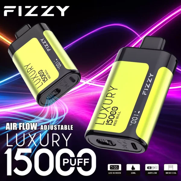 Fizzy Luxury 15000 Puffs 2% 5% Alacsony nikotintartalmú, újratölthető, eldobható Vapes Pen Tömeges vásárlás Nagykereskedelmi - HoldVape - 4