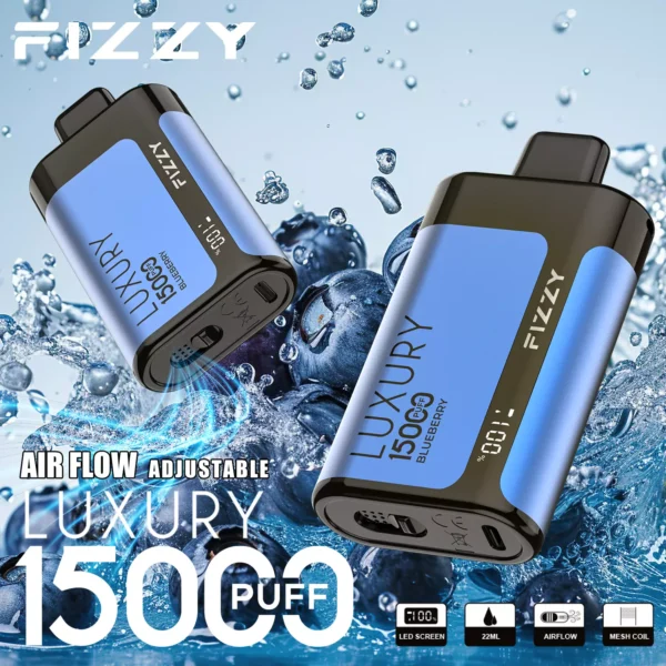 Fizzy Luxury 15000 Puffs 2% 5% Alacsony nikotintartalmú, újratölthető, eldobható Vapes Pen Tömeges vásárlás Nagykereskedelmi - HoldVape - 6