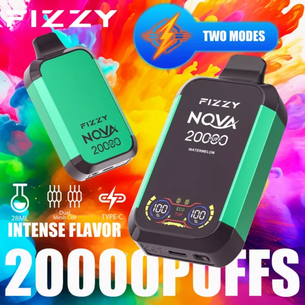 Fizzy Nova 20000 Puffs Dual Mesh 2% 5% Alacsony nikotintartalmú Újratölthető Eldobható Vapes Pen Tömeges Vásárlás Nagyker - HoldVape - 4