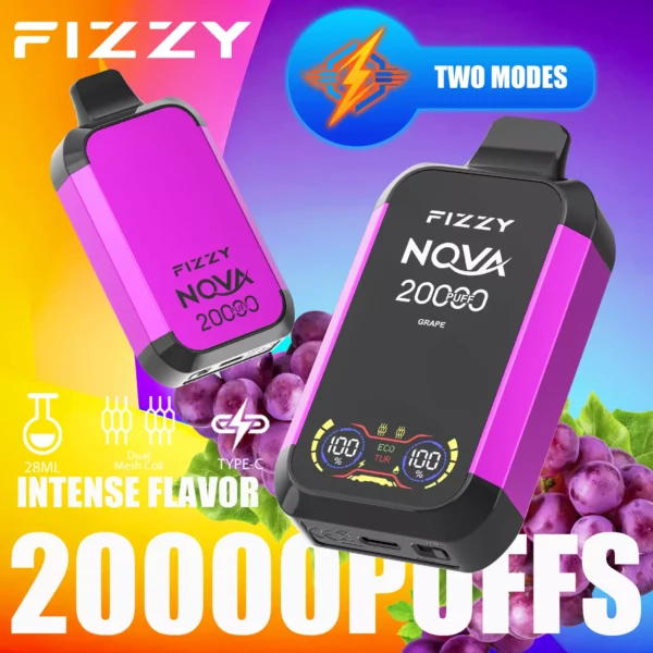 Fizzy Nova 20000 Puffs Dual Mesh 2% 5% Alacsony nikotintartalmú Újratölthető Eldobható Vapes Pen Tömeges Vásárlás Nagyker - HoldVape - 2