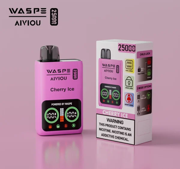 WASPE 25000 PUFFS Dual Mesh Box 0% 2% 5% Alacsony nikotintartalmú LED kijelző Újratölthető Eldobható Vapes Pen Tömeges Vásárlás Nagyker - HoldVape - 5