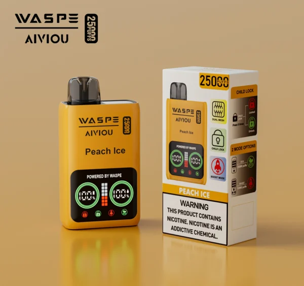 WASPE 25000 PUFFS Dual Mesh Box 0% 2% 5% Alacsony nikotintartalmú LED kijelző Újratölthető Eldobható Vapes Pen Tömeges Vásárlás Nagyker - HoldVape - 4
