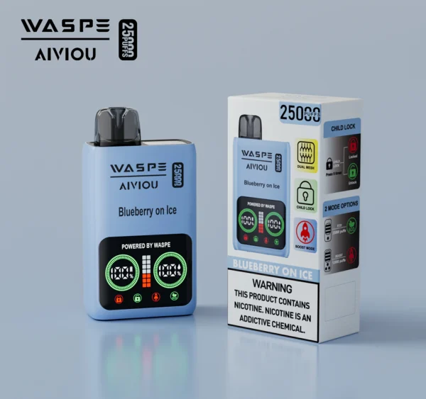 WASPE 25000 PUFFS Dual Mesh Box 0% 2% 5% Alacsony nikotintartalmú LED kijelző Újratölthető Eldobható Vapes Pen Tömeges Vásárlás Nagyker - HoldVape - 7