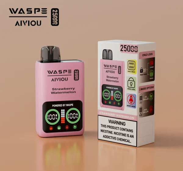 WASPE 25000 PUFFS Dual Mesh Box 0% 2% 5% Alacsony nikotintartalmú LED kijelző Újratölthető Eldobható Vapes Pen Tömeges Vásárlás Nagyker - HoldVape - 2
