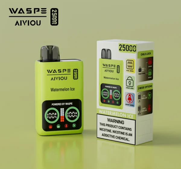 WASPE 25000 PUFFS Dual Mesh Box 0% 2% 5% Alacsony nikotintartalmú LED kijelző Újratölthető Eldobható Vapes Pen Tömeges Vásárlás Nagyker - HoldVape - 6