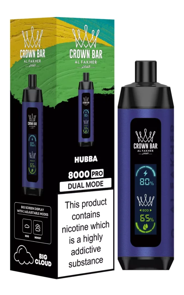 Al Fakher Crown Bar Big Cloud 8000 Pro Dual Mode Plein écran à faible teneur en nicotine Stylo à vape jetable rechargeable en vrac Acheter en gros - Stock d'entrepôt européen - HoldVape - 8