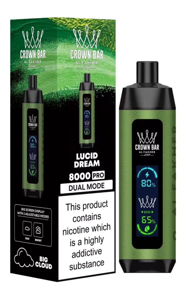 Al Fakher Crown Bar Big Cloud 8000 Pro Dual Mode Plein écran à faible teneur en nicotine Stylo à vape jetable rechargeable en vrac Acheter en gros - Stock d'entrepôt européen - HoldVape - 5
