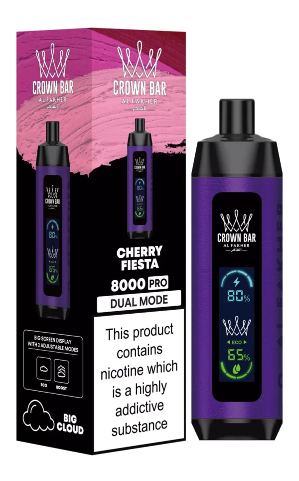 Al Fakher Crown Bar Big Cloud 8000 Pro Dual Mode Plein écran à faible teneur en nicotine Stylo à vape jetable rechargeable en vrac Acheter en gros - Stock d'entrepôt européen - HoldVape - 19