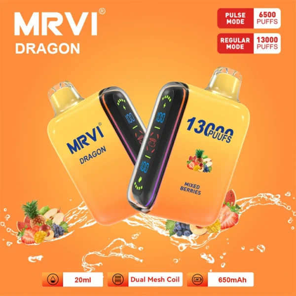 MRVI Dragon 13000 Puffs Dual Mesh digitális képernyő 2% 5% Alacsony nikotin tartalmú újratölthető eldobható Vapes Pen tömeges vásárlás Nagyker - HoldVape - 10