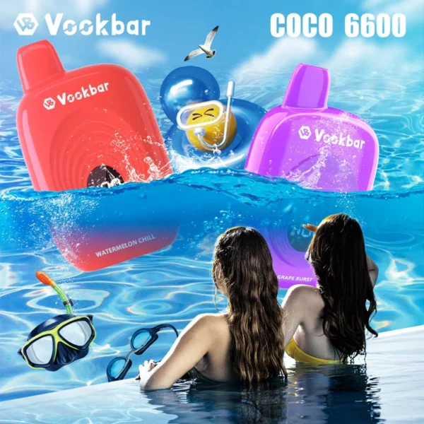 Vookbar Coco 6600 Puffs digitális intelligens képernyő 3% alacsony nikotintartalmú újratölthető eldobható Vapes toll tömeges vásárlás nagykereskedelmi - HoldVape - 9