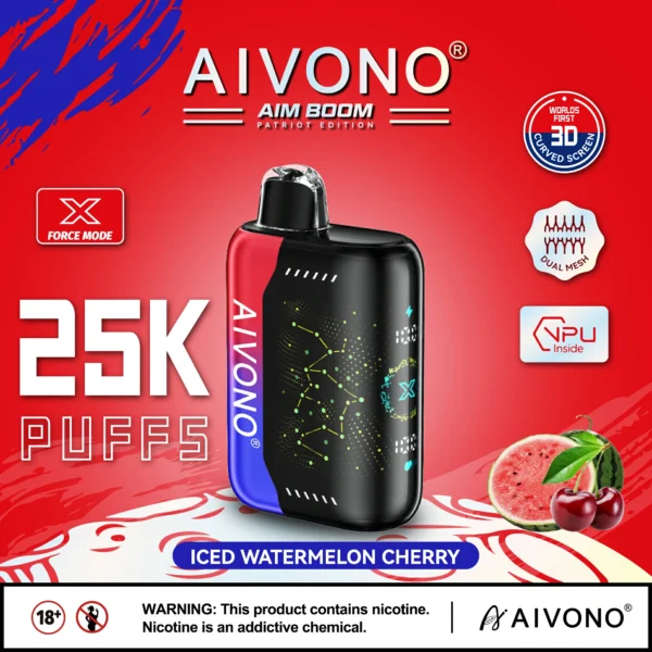 AIVONO AIM BOOM 25000 Puffs Dual Mesh digitális képernyő 0% 2% 3% 5% Alacsony nikotin tartalmú újratölthető eldobható Vapes Pen Tömeges vásárlás Nagyker - HoldVape - 2