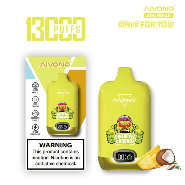 AIVONO AIM FREAK 13000 Puffs digitális képernyő 0% 2% 3% 5% Alacsony nikotintartalmú újratölthető eldobható Vapes Pen tömeges vásárlás Nagykereskedelmi - HoldVape - 5
