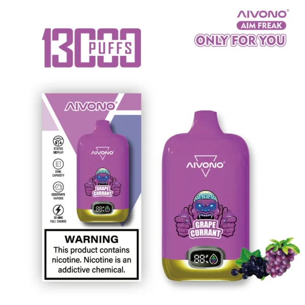 AIVONO AIM FREAK 13000 Puffs digitális képernyő 0% 2% 3% 5% Alacsony nikotintartalmú újratölthető eldobható Vapes Pen Tömeges vásárlás Nagyker - HoldVape - 6