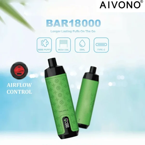 AIVONO Deluxe bár 18000 Puff Vízipipa digitális képernyő 0% 2% 3% 5% Alacsony nikotin tartalmú újratölthető eldobható Vapes Pen Tömeges vásárlás Nagykereskedelmi - HoldVape - 1