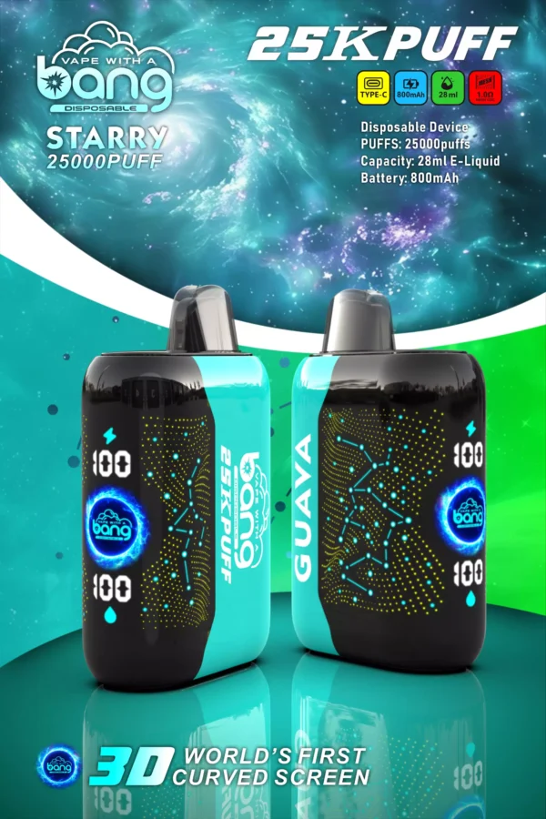 Bang Starry 25000 Puffs 3D ívelt képernyő 0% 2% 3% 5% Alacsony nikotintartalmú Újratölthető Eldobható Vapes Pen Tömeges Vásárlás Nagyker - HoldVape - 10