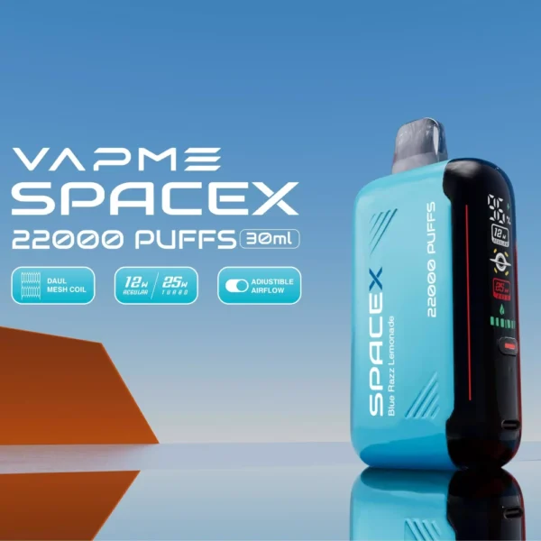VAPME Spacex 22000 Puffs Digitális Képernyő 0% 2% 3% 5% Alacsony nikotintartalmú Újratölthető Eldobható Vapes Pen Tömeges Vásárlás Nagyker - HoldVape - 1