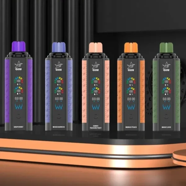 VASY OSSU 30000 Puffs Shisha Hookah Dual Mesh Full Screen 0% 5% Alacsony nikotintartalmú, újratölthető, eldobható Vapes Pen tömeges vásárlás Nagykereskedelmi - HoldVape - 8